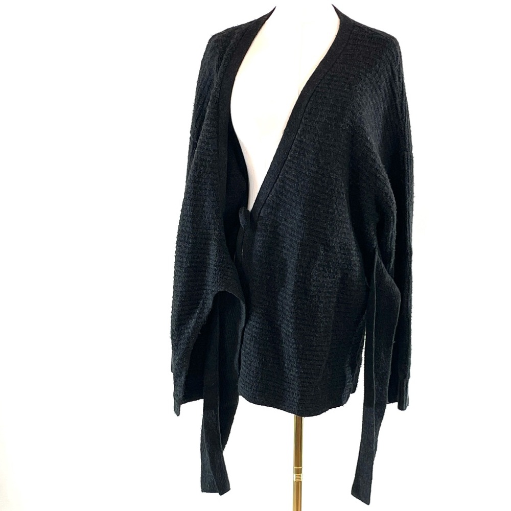 Love, Whit by Whitney Port, Side Tie Sweater in Dark Gray, M - Picture 6 of 9